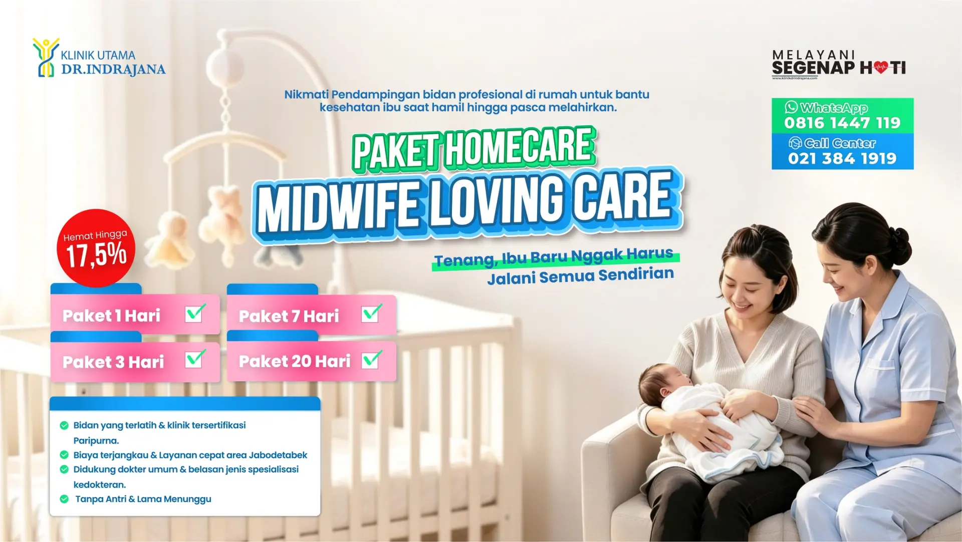 Promo Homecare Bidan Klinik Utama DR Indrajana Promo Homecare Bidan Klinik Utama DR Indrajana