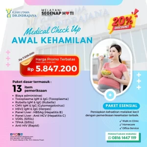 Promo MCU Klinik Utama DR Indrajana Juli-Sep 2023 (Awal Kehamilan)