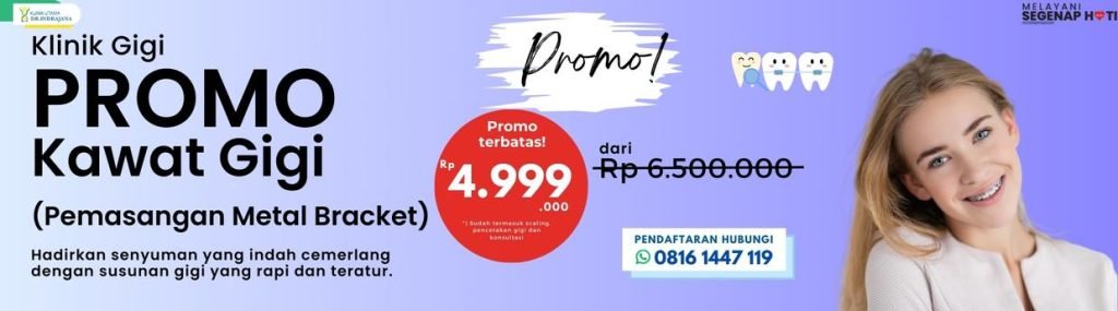 gambar promo banner pasang behel alias kawat gigi di Klinik Utama Dr. Indrajana.