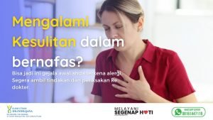 gambar seorang wanita sedang sesak nafas, sebagai banner halaman Klinik Utama DR Indrajana
