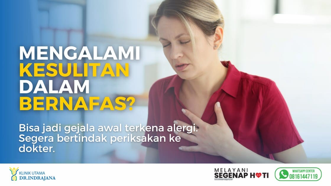gambar seorang wanita sedang sesak nafas, sebagai banner halaman Klinik Utama DR Indrajana