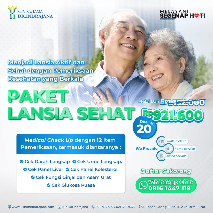 Promo Diskon Medical Check Paket LANSIA - Klinik Utama DR Indrajana