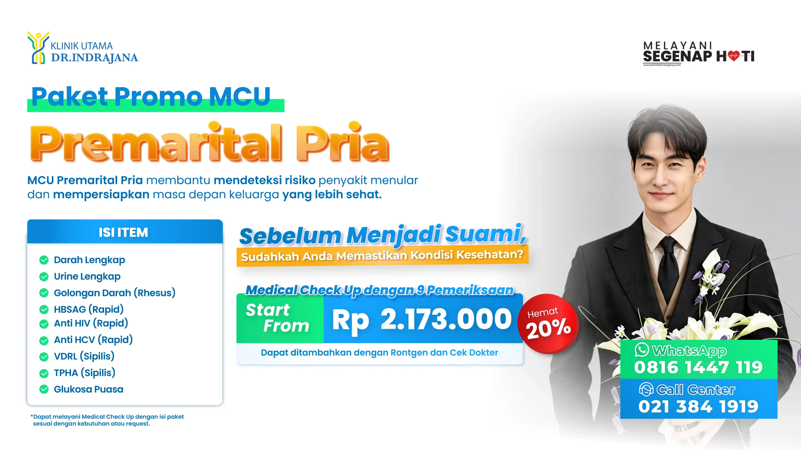 Paket MCU Pranikah Pria - Klinik Utama DR Indrajana
